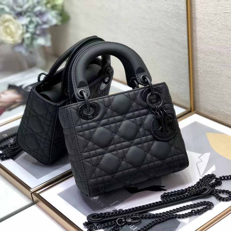 Lady Dior 藤格纹哑光小牛皮17cm Dior包包